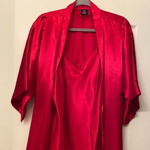 Lingerie Set- Satin Nightgown and Matching Robe